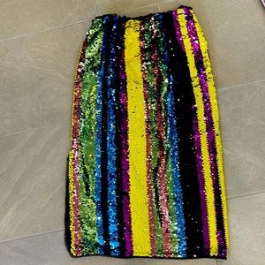 Sequin skirt - multi colored - pink/green/yellow/black/blue